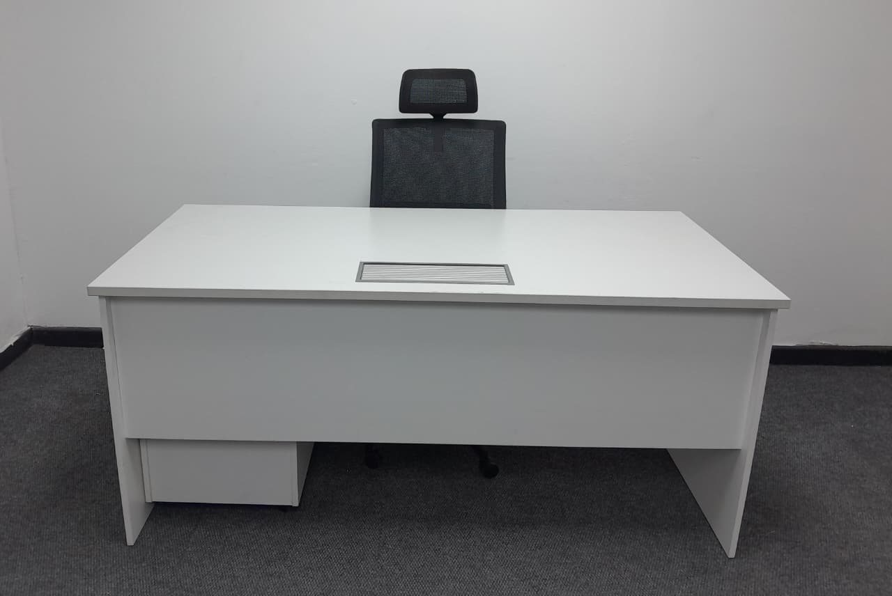 White desk with mobile pedestal 1600mm x 800mm - Image 3