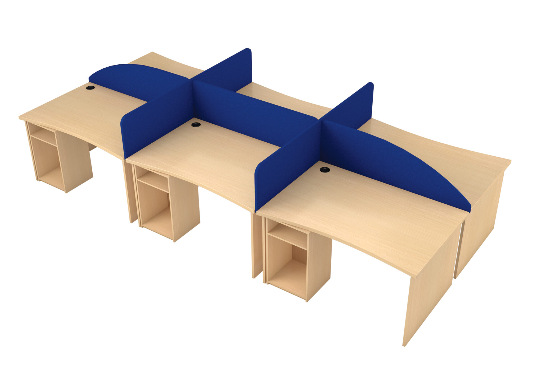 Call Network Cubicle 6 Seater 4200mmL x 1500mm – Island Office Furniture