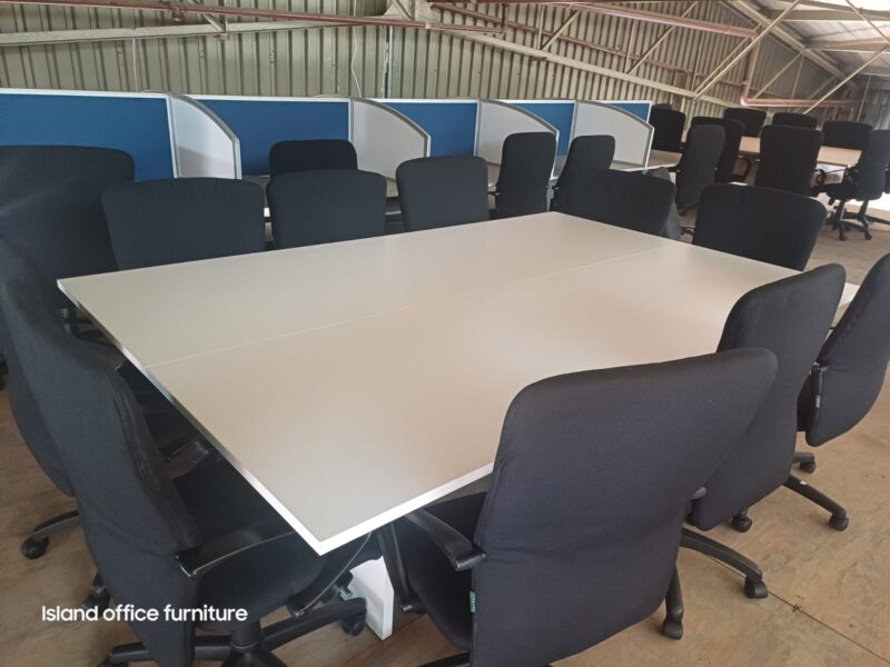 Tee White Boardroom Table 2400mm x 1500mm