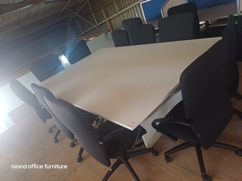 Tee White Boardroom Table 2400mm x 1500mm - Image 3