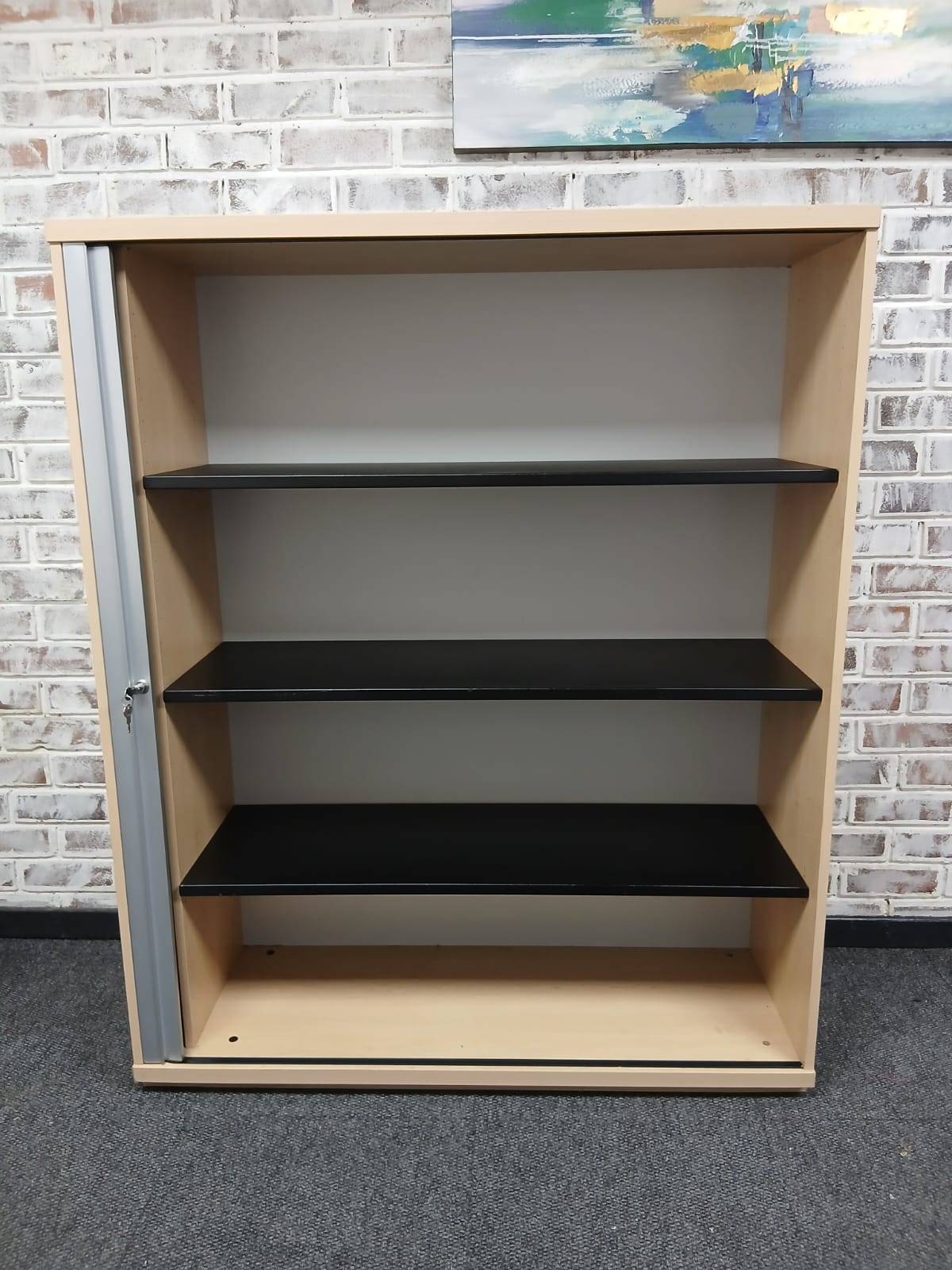 Maple Roller Door Cabinet 1500mmH x 1200mm x 500mmD - Image 3