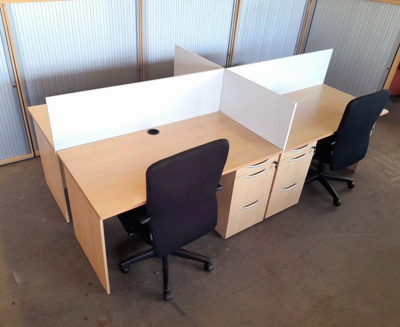 Four way cluster desk 2800mm x 1500mm - Image 2