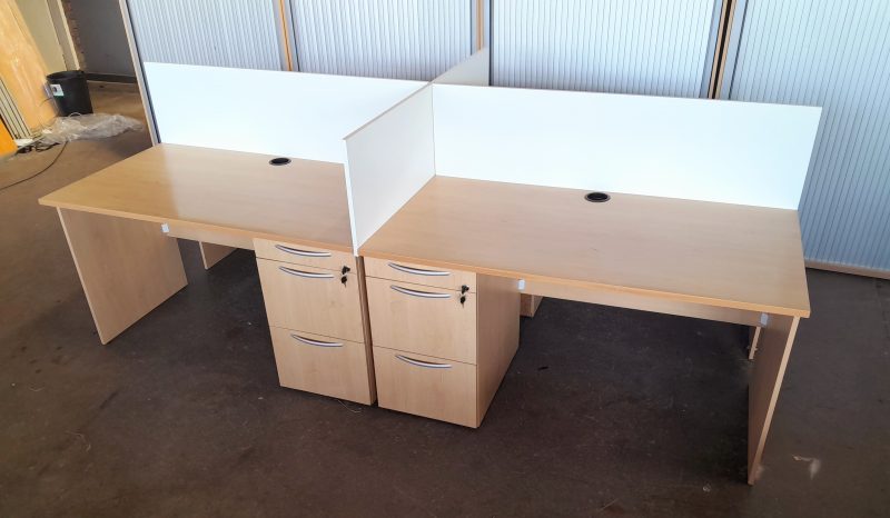 Four way cluster desk 2800mm x 1500mm - Image 3