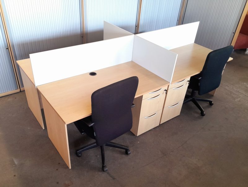 Four way cluster desk 2800mm x 1500mm