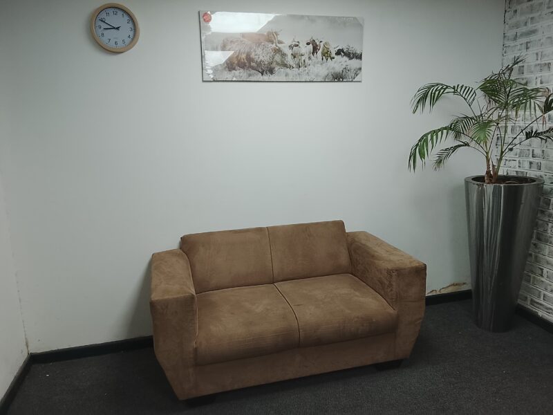 Brown Velvet Couch - Image 2