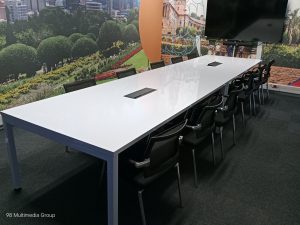 Gloss White Boardroom Table 4800mm x 1200mm