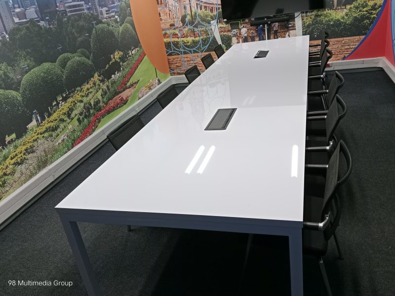 Gloss White Boardroom Table 4800mm x 1200mm - Image 3
