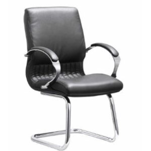 DB035B Executive Visitors Chair in Black Genuine Leather