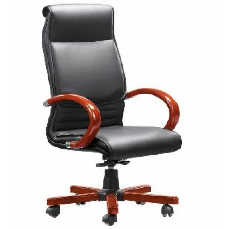 DB014 Executive High Back Chair in Black Genuine Leather