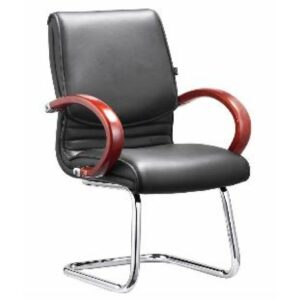 DB016 Executive Visitors Chair in Black Genuine Leather