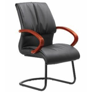 DB019 Visitor Chair in Black PU Leather