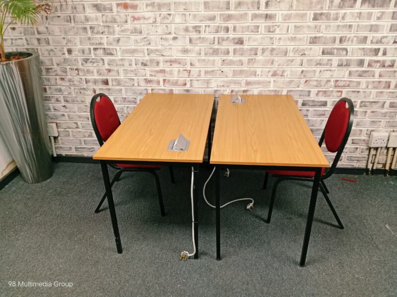 Oak Training Table With Powerdock 1200mm x 600mm x 750mmH - Image 5