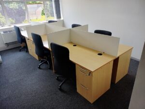 Maple Six Way Cluster Desk 4200mm x 1500mm
