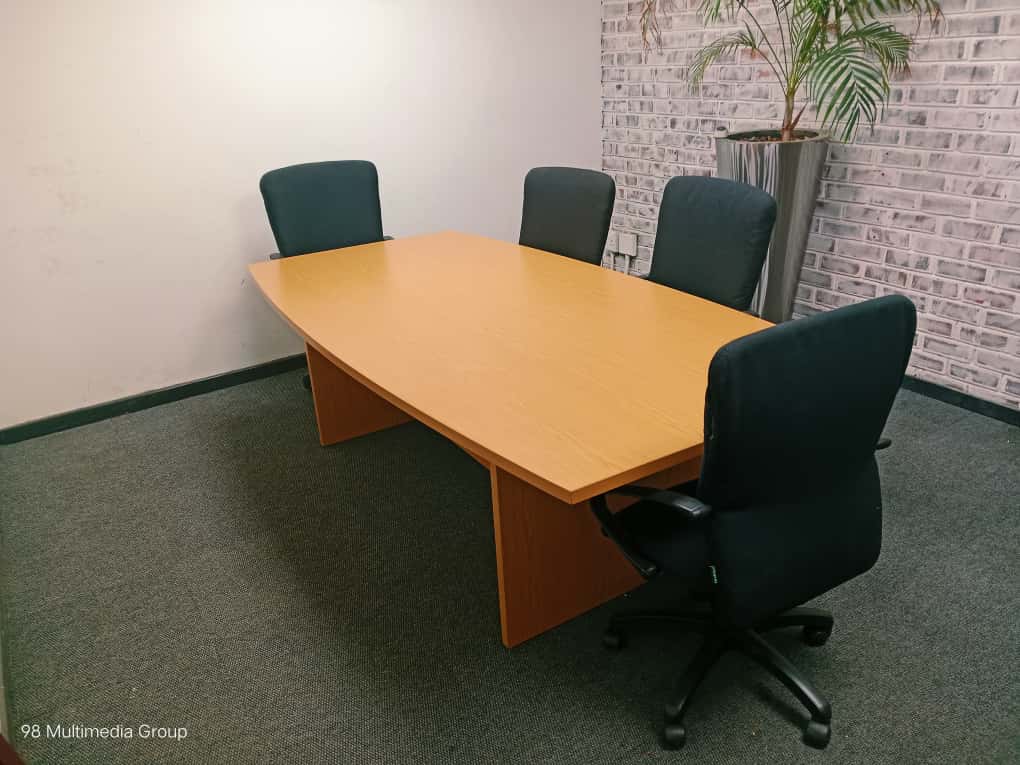 Oval Oak Boardroom Table 2400mm x 1200mm