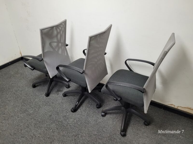 Grey Mesh High Back Chairs - Image 5