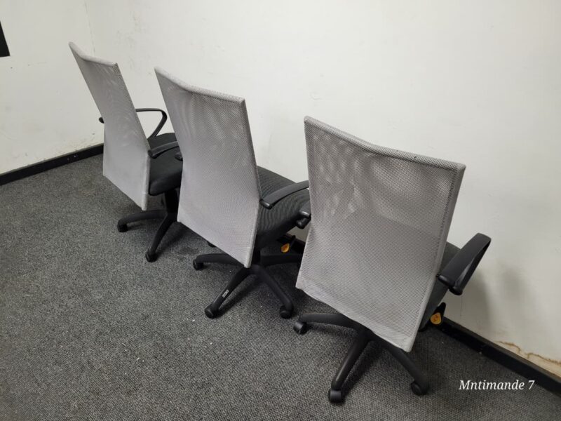 Grey Mesh High Back Chairs - Image 4