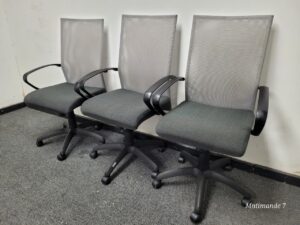 Grey Mesh High Back Chairs