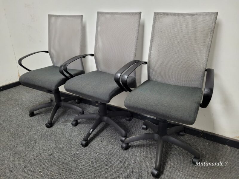 Grey Mesh High Back Chairs
