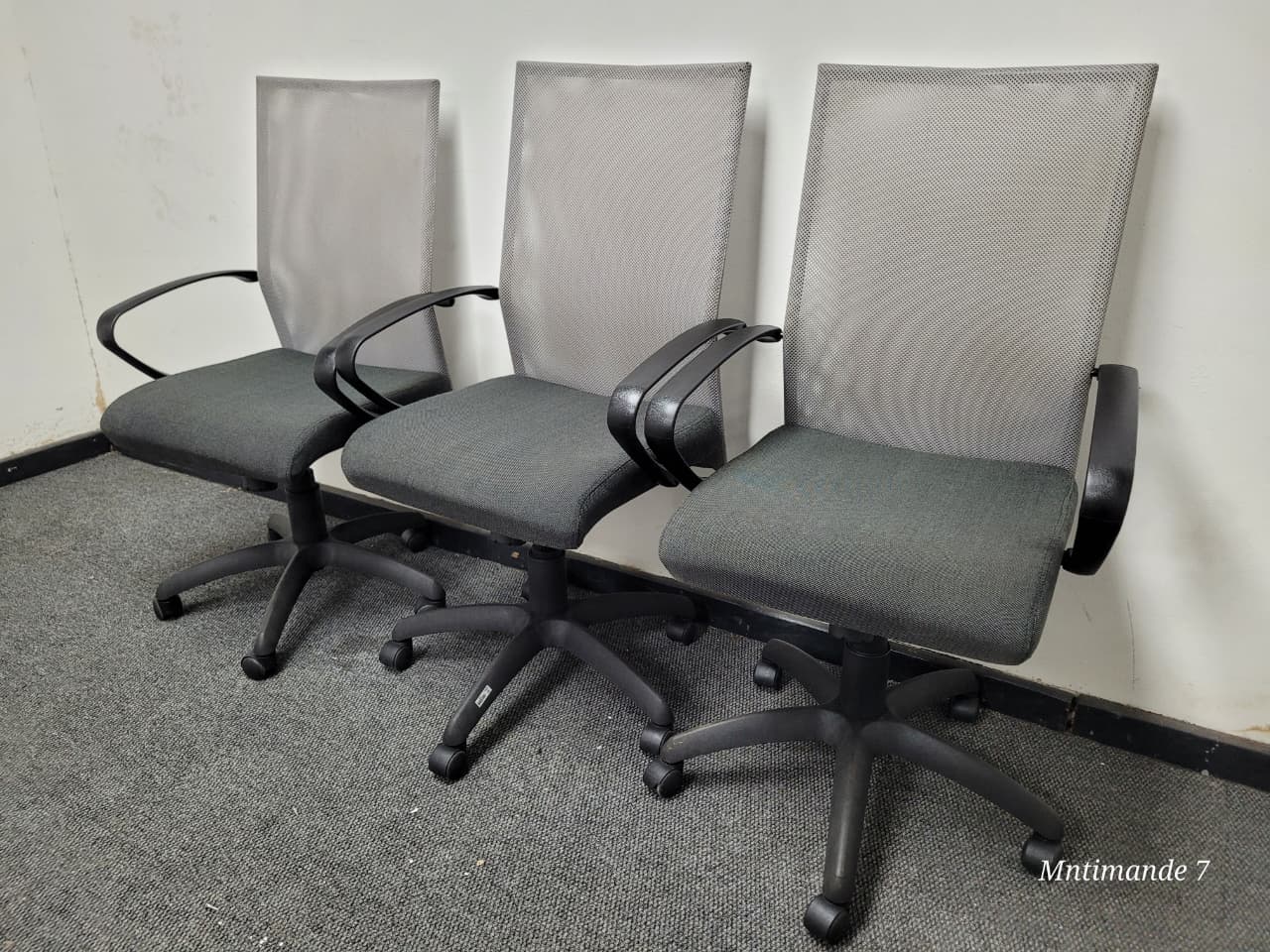 Grey Mesh High Back Chairs