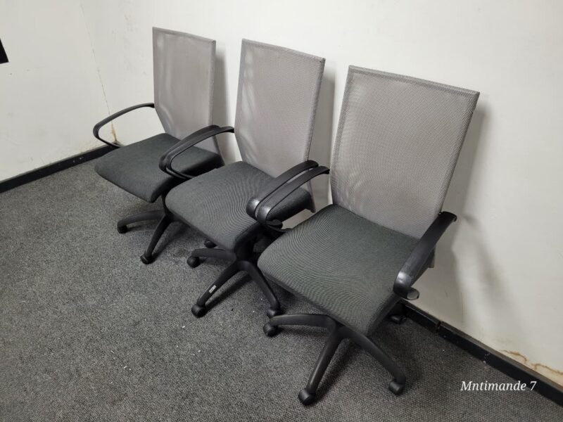 Grey Mesh High Back Chairs - Image 2