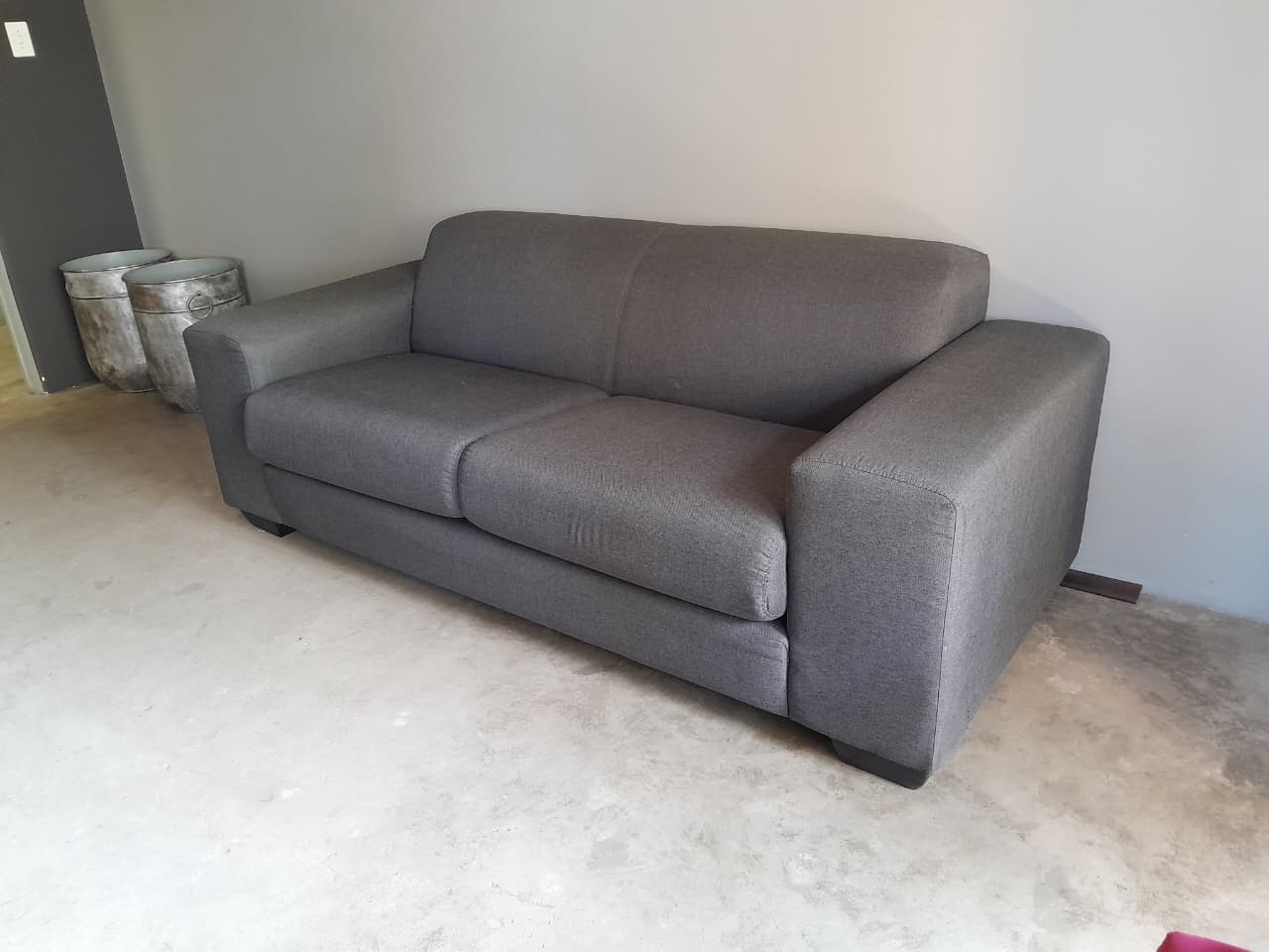 Dark Grey Two Seater Couch 2100mm ( Fabric)