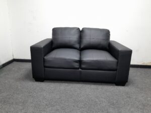 Re-Upholsted Black Leather Chouch 1500mm x 900mm