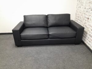 Re-Upholsted Black Leather Chouch 2100mm x 900mm