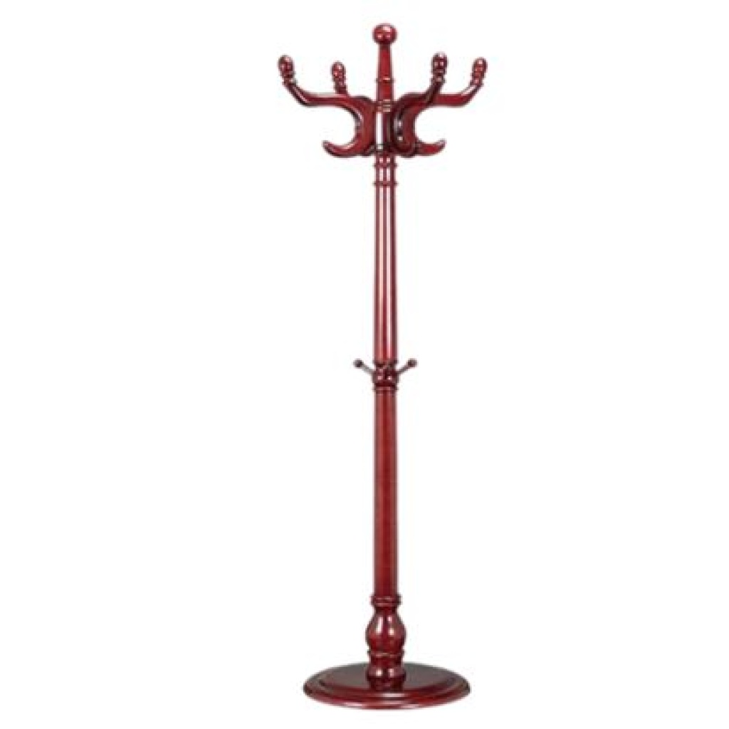 Hat & Coat Stand 1800H, 8 Hook Round Base in Solid Wood