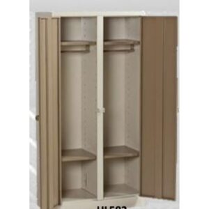 Double Hostel Locker 1800x790x520 with Top & Bottom Shelf in Ivory Karoo or Grey