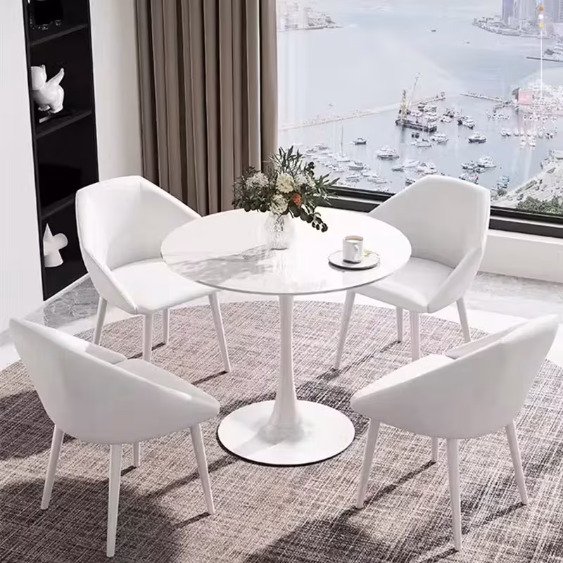 Ebony Round Dining Table Black 800mm x 800mm - Image 4
