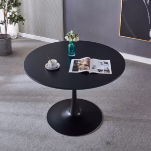 Ebony Round Dining Table  Black 800mm x 800mm