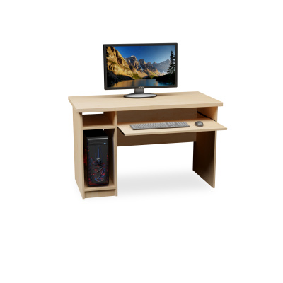 Computer Desk 1200×600, Side PC Box, Pull Out Keyboard Shelf in any Standard Melamine Colour