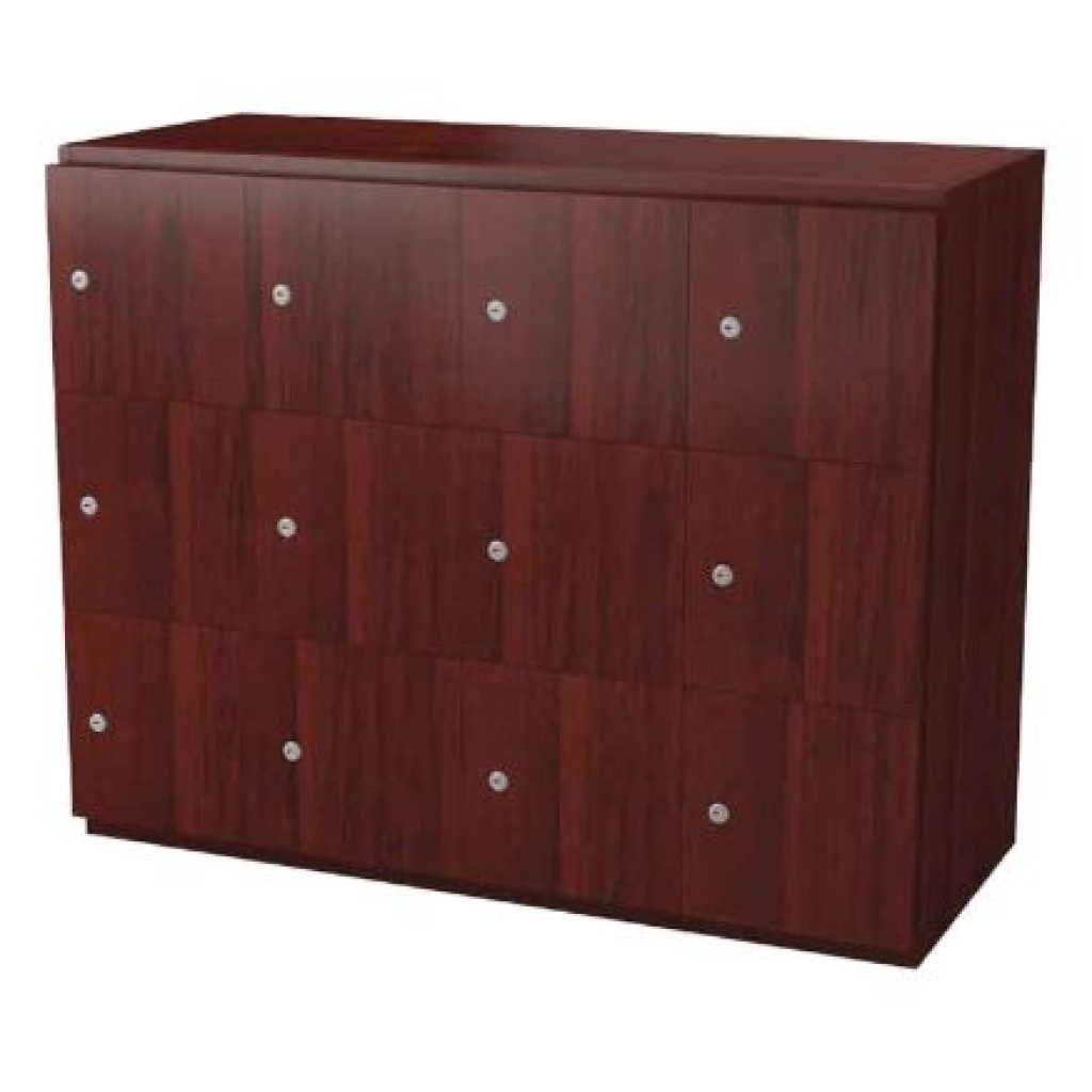 Closed Pigeonhole 12-Compartment Lockable, 1000x1264x400 in any Standard Melamine Colour