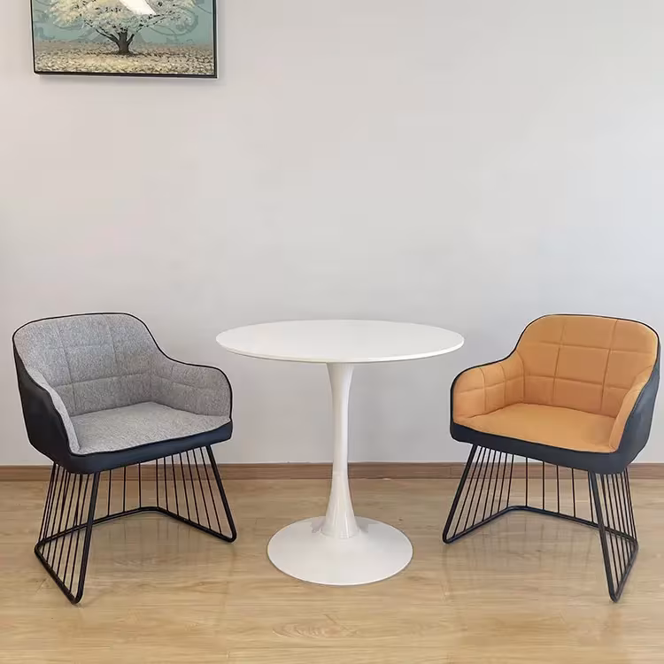 Ebony Round Dining Table White 800mm x 800mm - Image 2