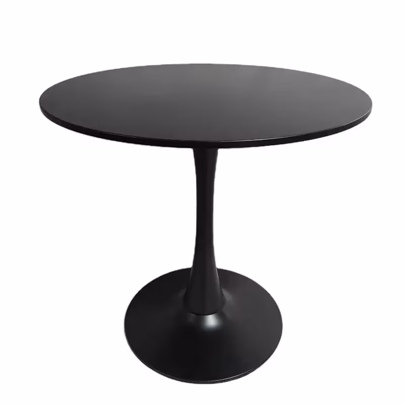 Ebony Round Dining Table Black 800mm x 800mm - Image 5
