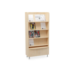 Magazine Stand 1500×1200, Hinged Doors with 3 Shelves in any Standard Melamine Colour