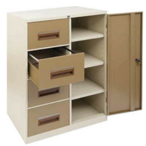 4-Drawer Combination Cabinet 1330x900x620 in Ivory Karoo or Grey