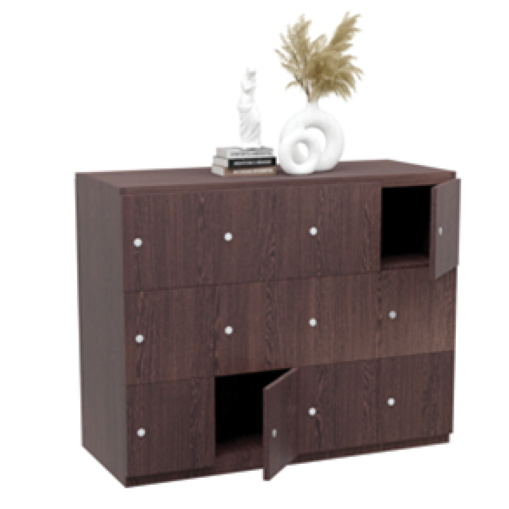 Closed Pigeonhole 12-Compartment Lockable, 1000x1264x400 in any Standard Melamine Colour - Image 3