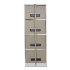 4-Drawer Steel Filing Cabinet 1330x480x620 with Security Bar in Ivory Karoo or Grey