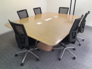 Oak Veneer Boardroom Table 2400mm x 1800mm