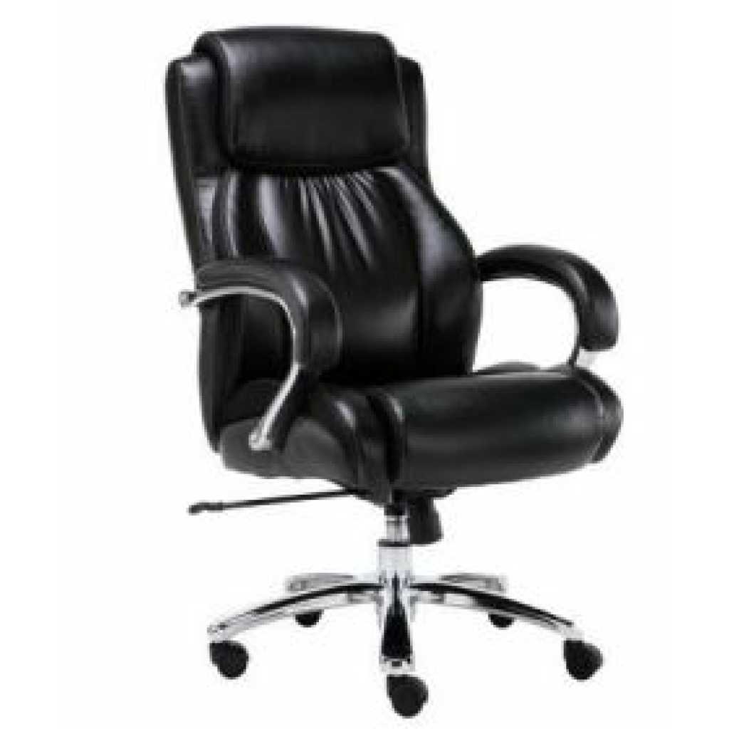 Big and Tall (227kg) Heavy-Duty Chair in Black and Brown Bonded Leather - Image 3
