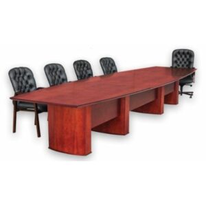 Chicago Barrel Shaped Boardroom Table in Mahogany Veneer