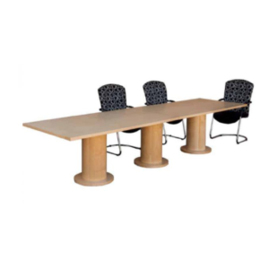 Detroit Boardroom Table with Barrel Legs in Mahogany Veneer