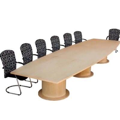 Brooklyn Barrel Shaped Boardroom Table with Barrel Legs in Mahogany Veneer