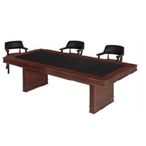 Partners Boardroom Table with Leather Inlay in Mahogany Veneer