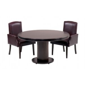 Boston 4-Seater Round Conference Table 1200Dia in Mahogany Veneer