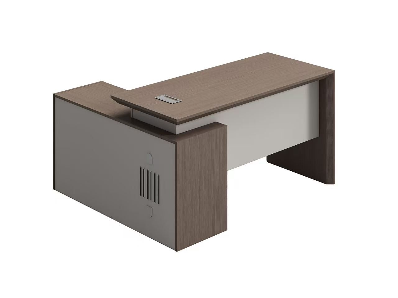 Neo Executive Desk 1800 x 1600 x 750mm – Griffith Almond Grey Finish - Image 3