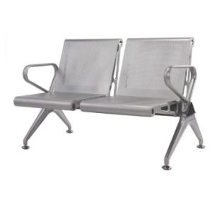 C-Deluxe 2-Seater Public Bench Seating, Aluminium Powder Coated Arms and Legs, Heavy Duty Steel Tubing
