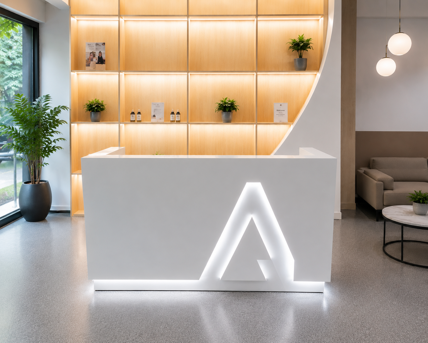 Charlotte Reception Desk 1800mm x 600mm x 1100mm - Image 2