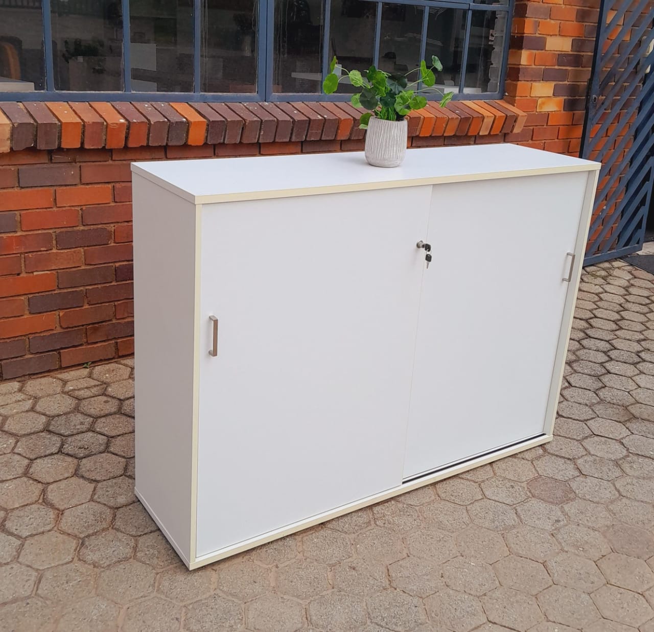 White Cabinet With Sliding Door - Image 2